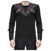 Men Devil Fashion Metal Studs Mens Steampunk Engineer Top 